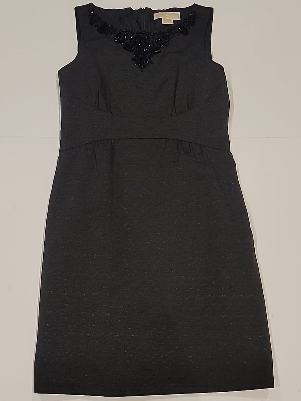 MICHAEL Michael Kors Charcoal Gray Embellished Sleeveless Midi Dress - Picture 5 of 13